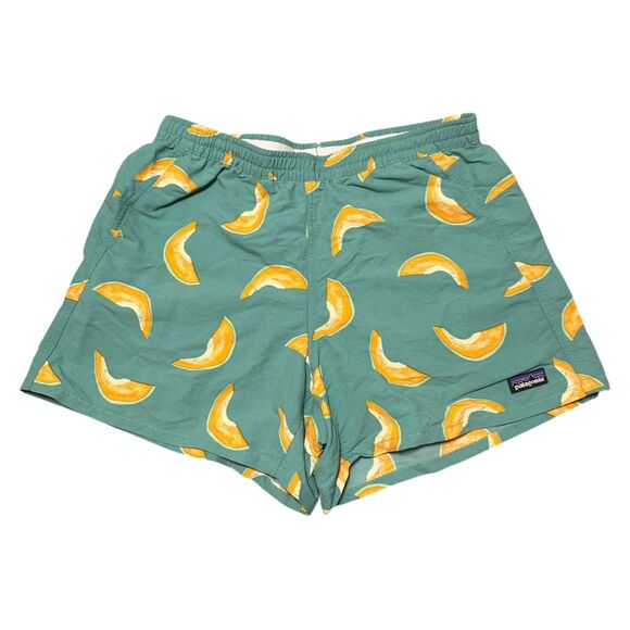Patagonia Women's Green Teal Fun Melon Pattern Baggies Shorts, Small - Picture 1 of 8